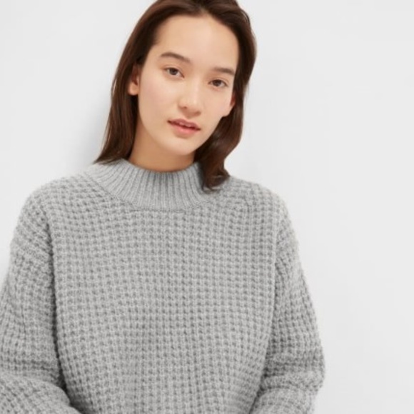 XS Everlane Wool-Cashmere Waffle Square Sweater - Picture 6 of 7